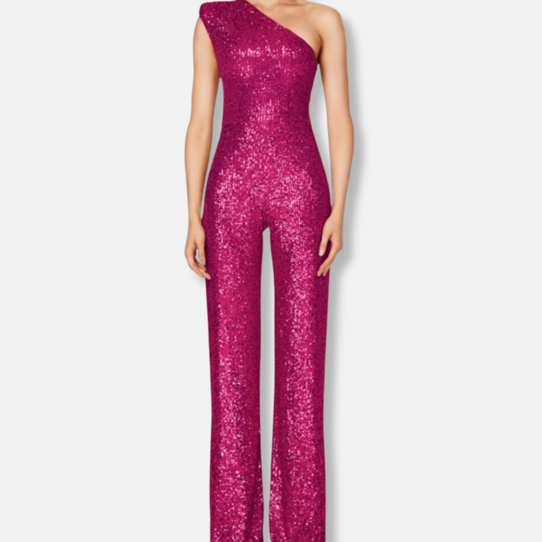 Trinie | Women’s Sequined One-Shoulder Jumpsuit