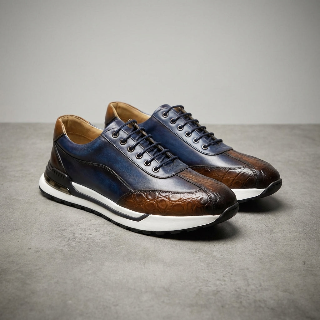Calviro | Men’s Cowhide Leather Comfort Sneakers
