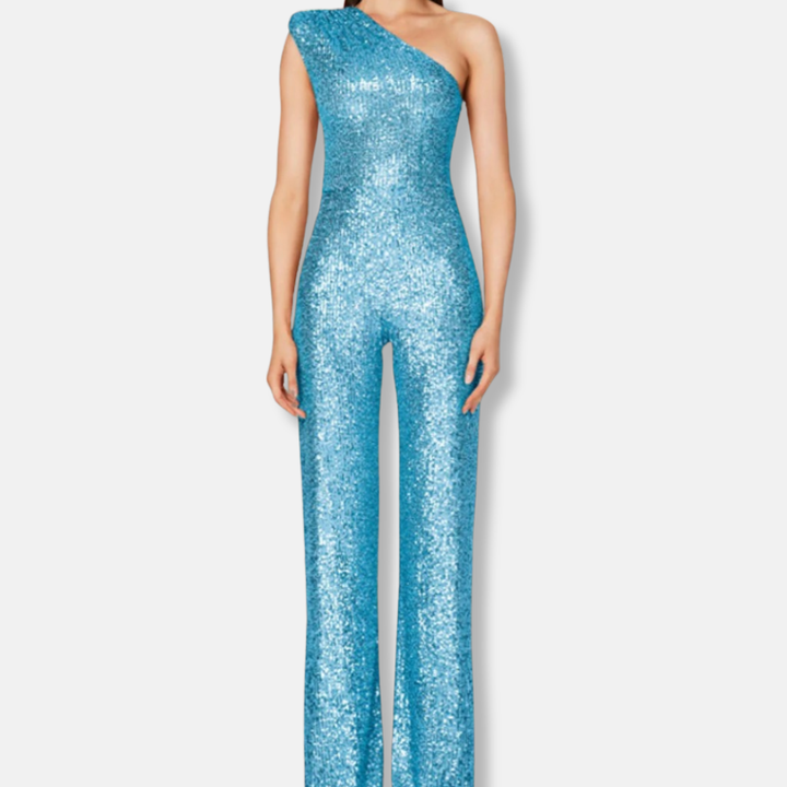 Trinie | Women’s Sequined One-Shoulder Jumpsuit