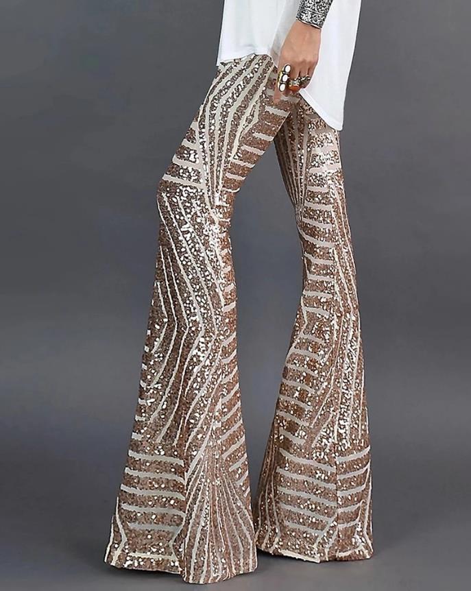 Grien | Women’s Flared Sequin Trousers