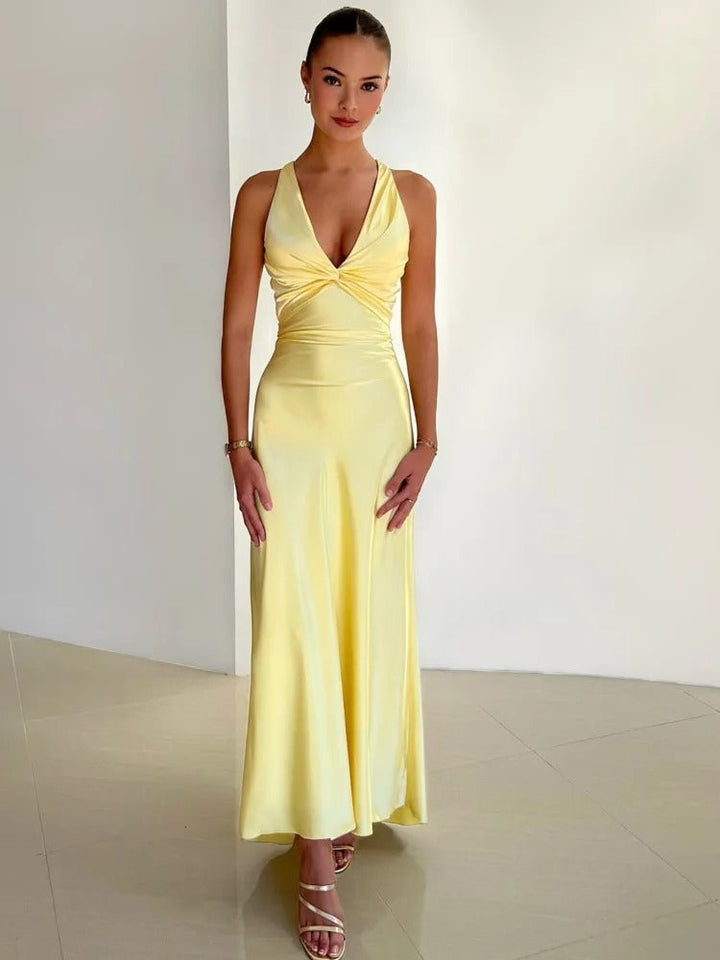 Selara | Women’s Sleeveless V-Neck A-Line Evening Dress