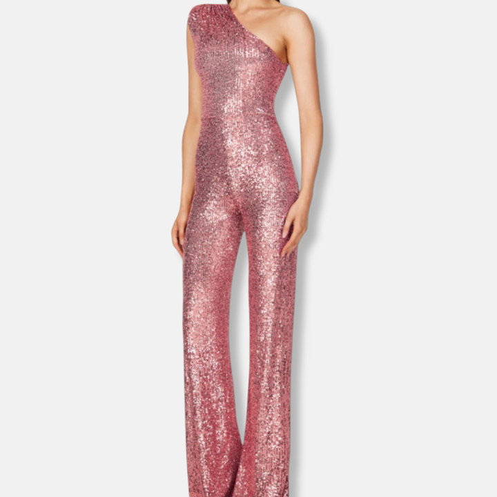 Trinie | Women’s Sequined One-Shoulder Jumpsuit