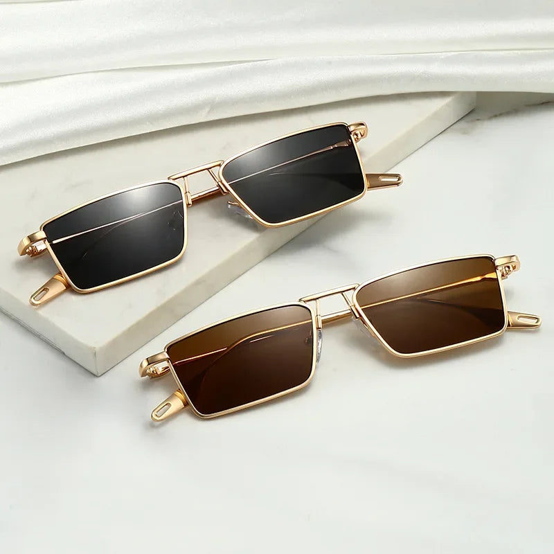 Bridget | Women’s Rectangular Gold Tone Sunglasses