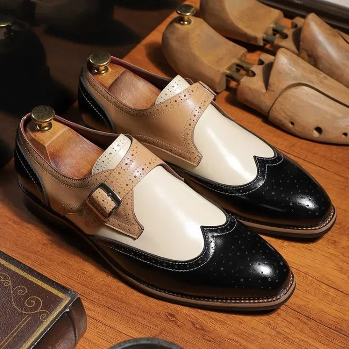Ferrano | Men’s Tri Color Monk Strap Shoes