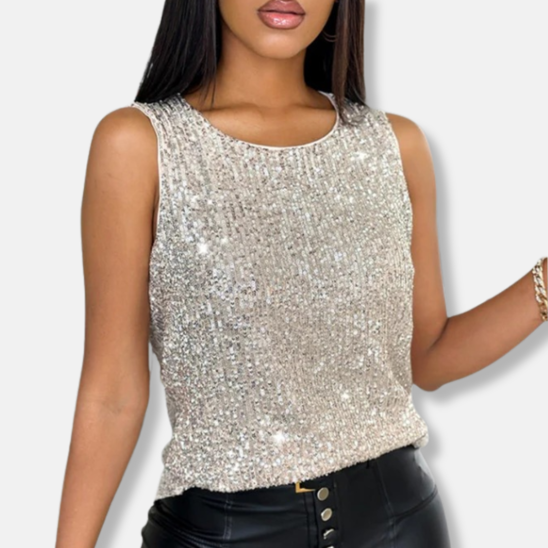 Selly | Women’s Sequin Crewneck Vest