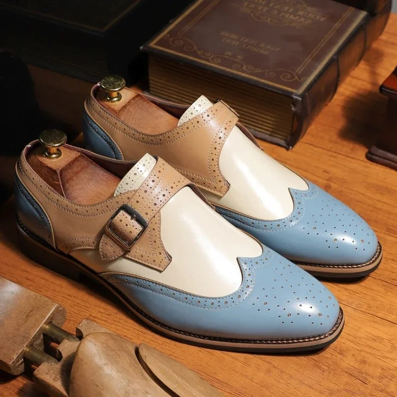 Ferrano | Men’s Tri Color Monk Strap Shoes