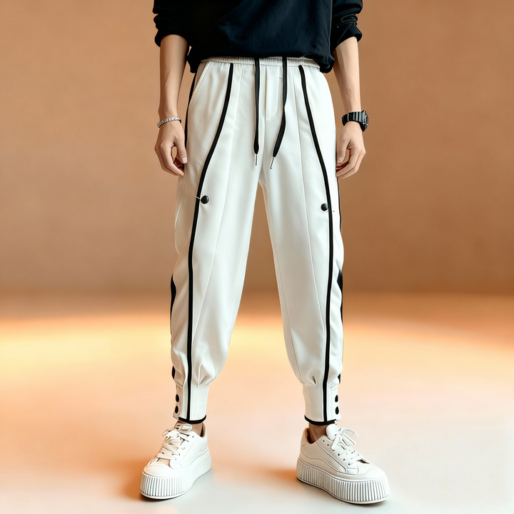 Leo | Men’s Cotton Broadcloth Joggers with Side Accents