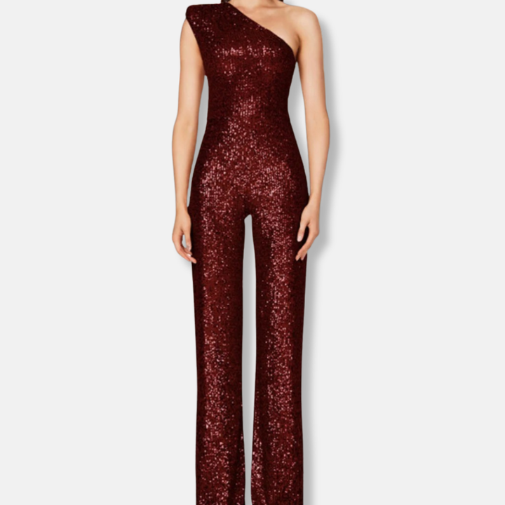 Trinie | Women’s Sequined One-Shoulder Jumpsuit