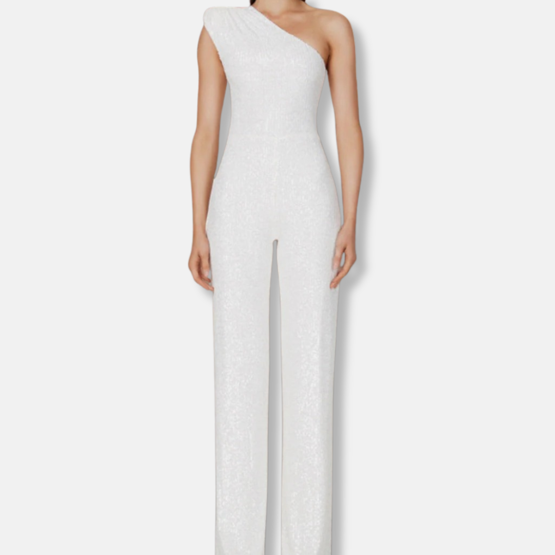 Trinie | Women’s Sequined One-Shoulder Jumpsuit