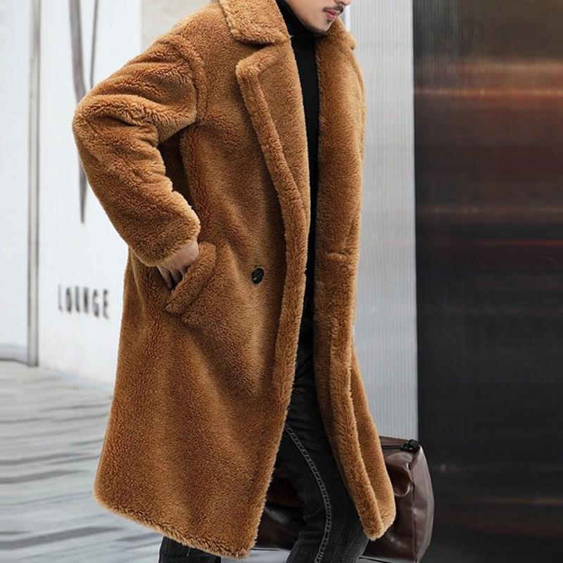 Jerald | Men’s Shearling Double Breasted Knee Length Coat
