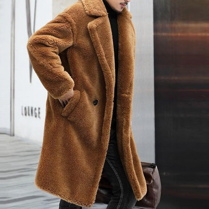 Jerald | Men’s Shearling Double Breasted Knee Length Coat