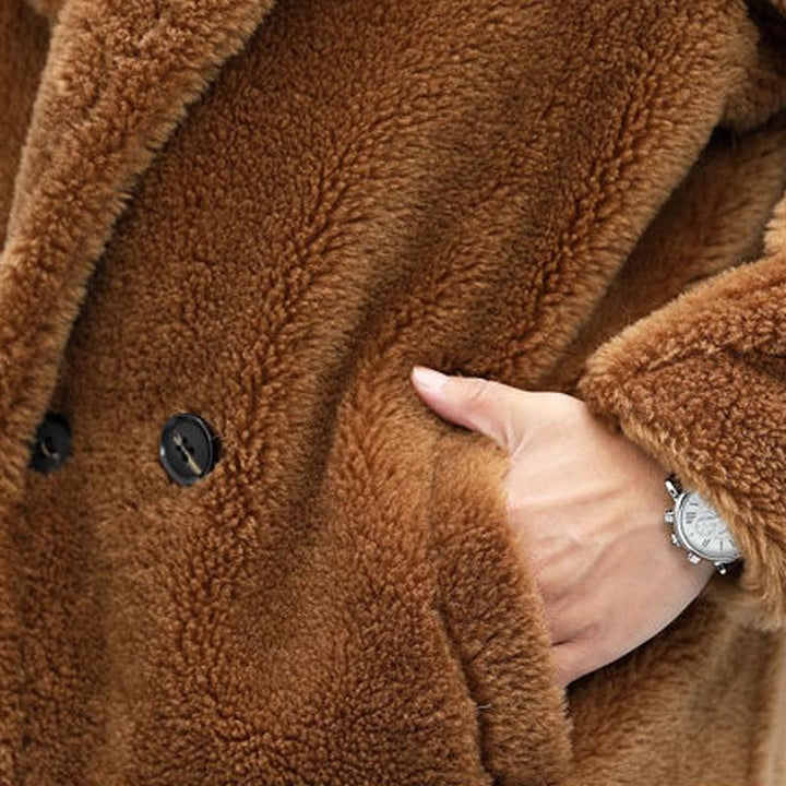 Jerald | Men’s Shearling Double Breasted Knee Length Coat