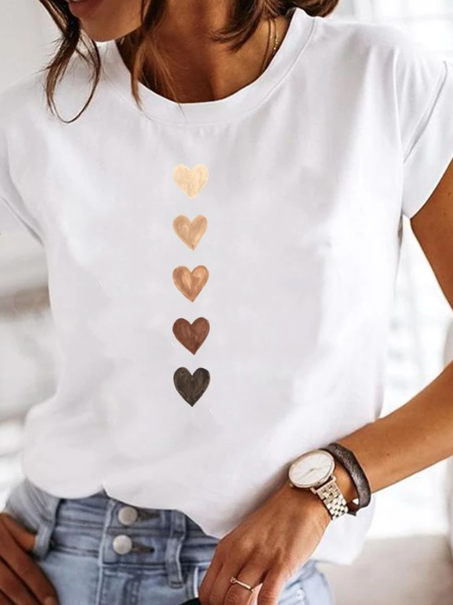 Almira | Women’s Heart Print Casual T-Shirt