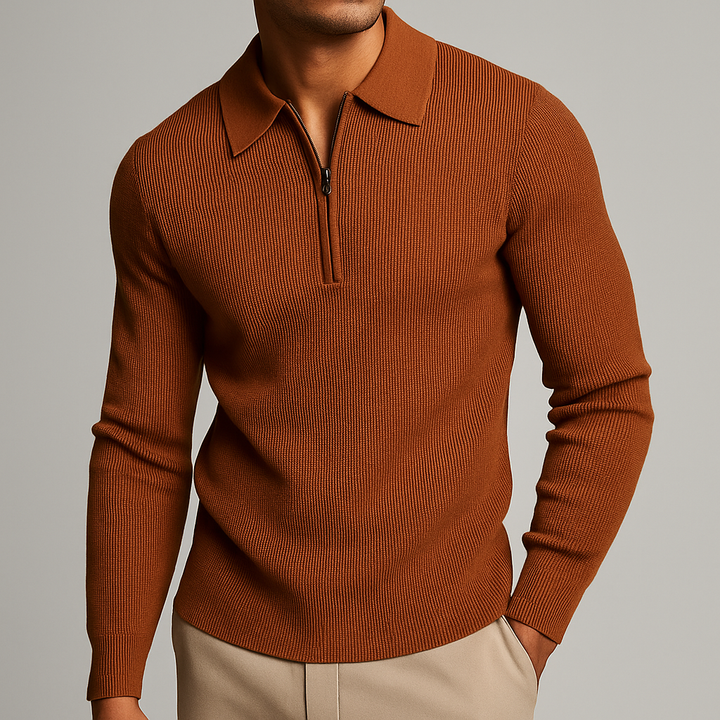 Alveron | Men’s Waffle Knit Quarter Zip Sweater