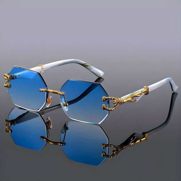 Archer | Hexagonal Gold Accent Sunglasses