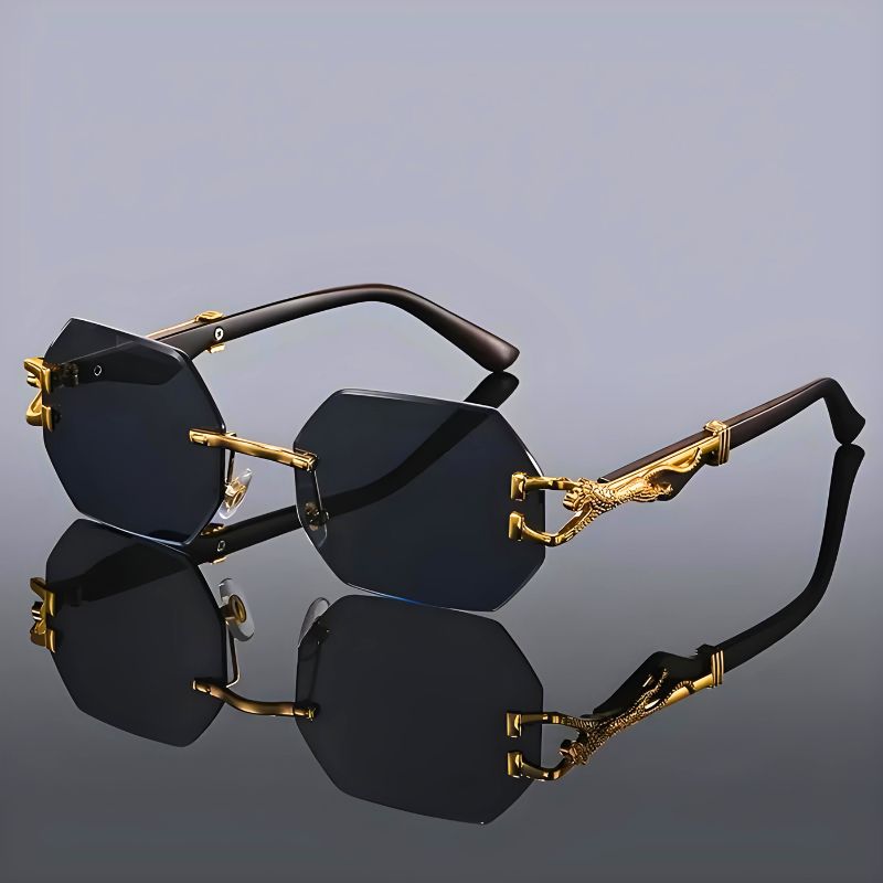 Archer | Hexagonal Gold Accent Sunglasses
