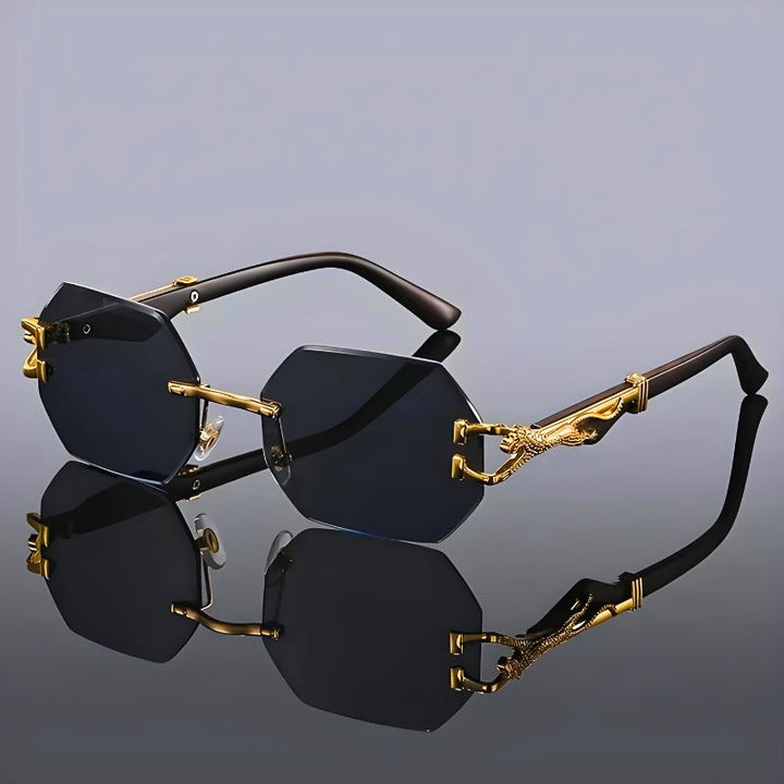 Archer | Hexagonal Gold Accent Sunglasses