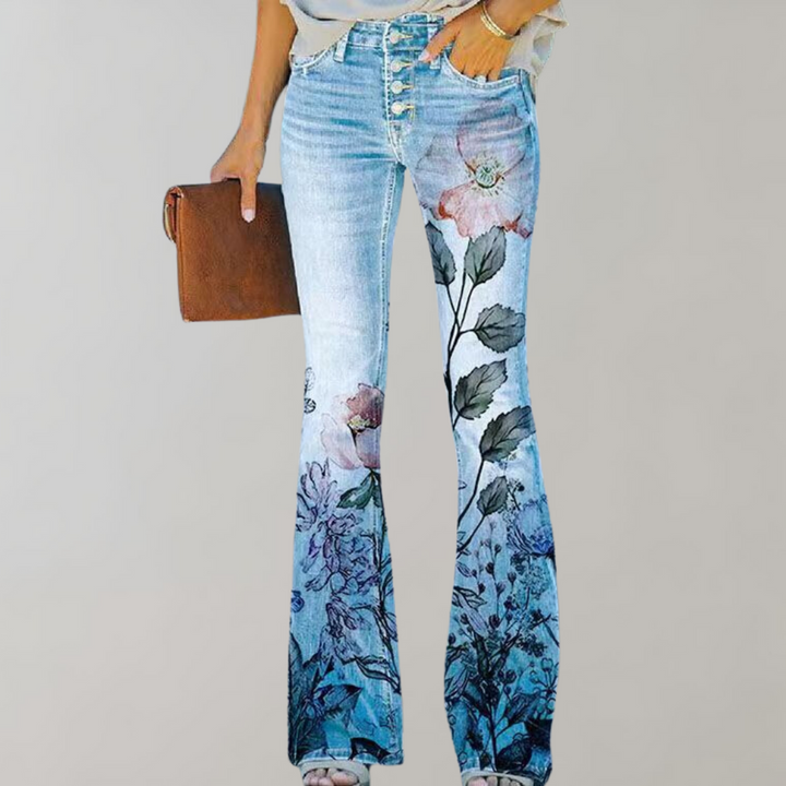 Maryam | Women’s Flared Flower Jeans