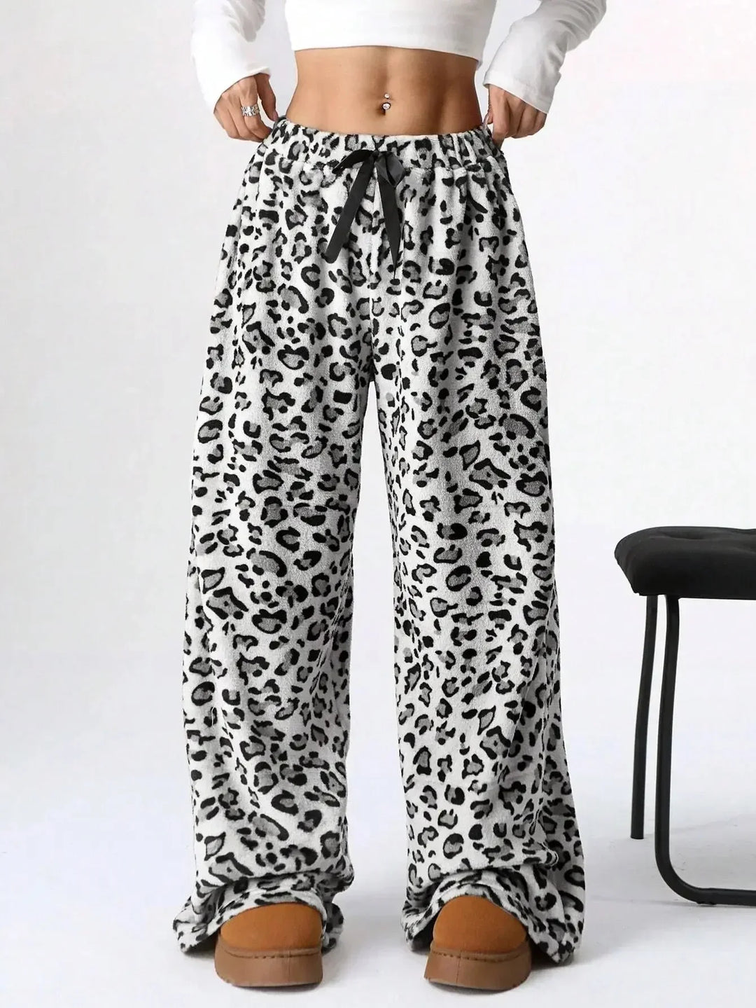 Corrine | Women’s Leopard Print Wide Leg Lounge Pants