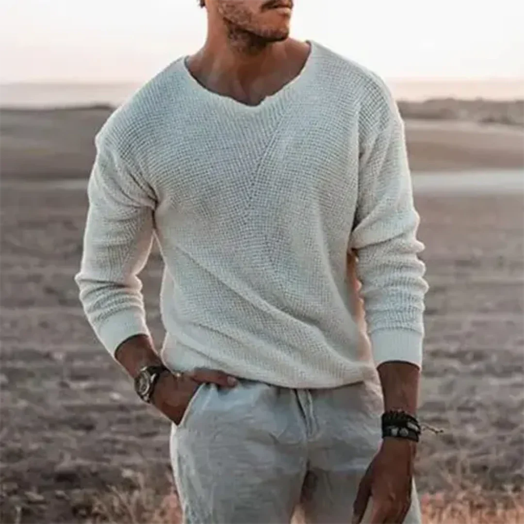 Darine | Men’s Ribbed V-Neck Pullover Sweater
