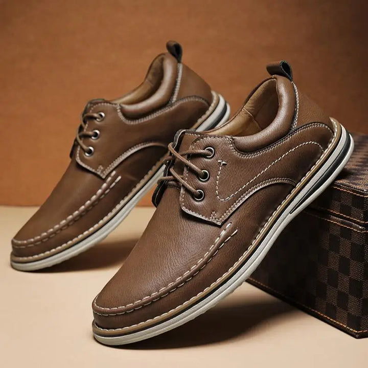 Dave | Men’s Full Grain Leather Moc Toe Shoes