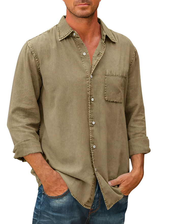 Denaro | Men’s Long Sleeve Denim Shirt