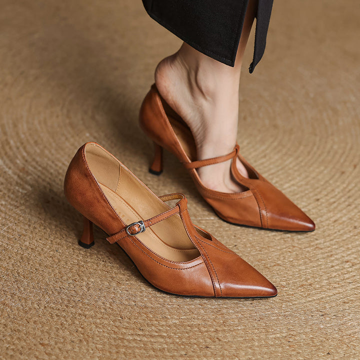 Elvarra | Women’s Leather Pointed Toe Heels