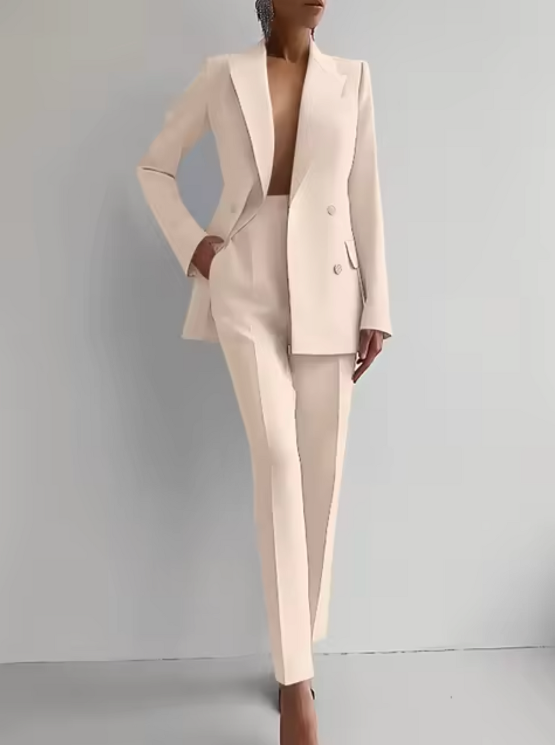 Dyrine | Women’s Elegant Blazer &amp; High-Waisted Trousers Set