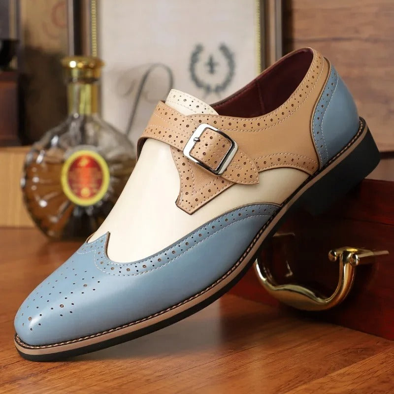 Ferrano | Men’s Tri Color Monk Strap Shoes