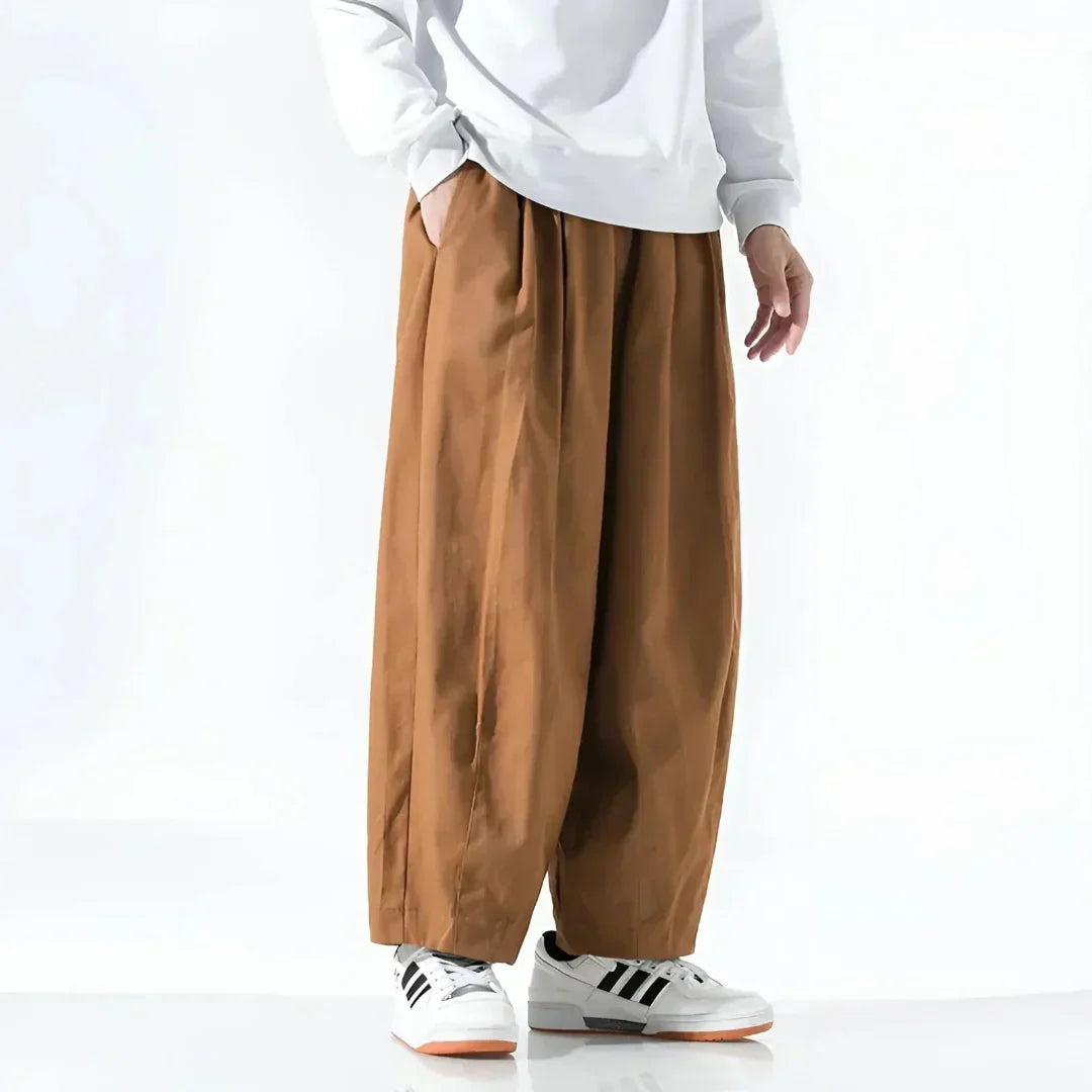 Gregor | Men’s Oversized Pleated Cotton Pants