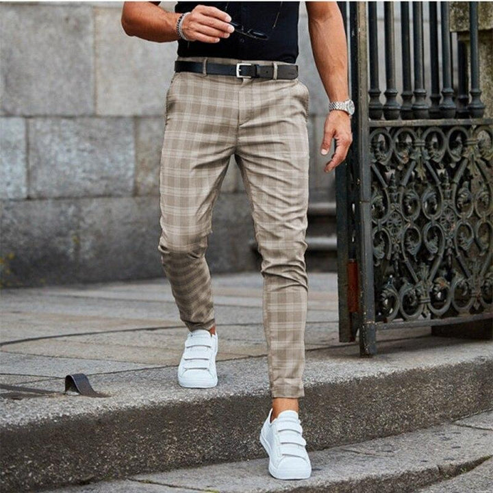 Hendrix | Men’s Slim Fit Checked Chino Trousers
