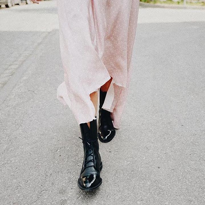 Chesca | Women’s Leather Lace-Up Mid-Height Boots