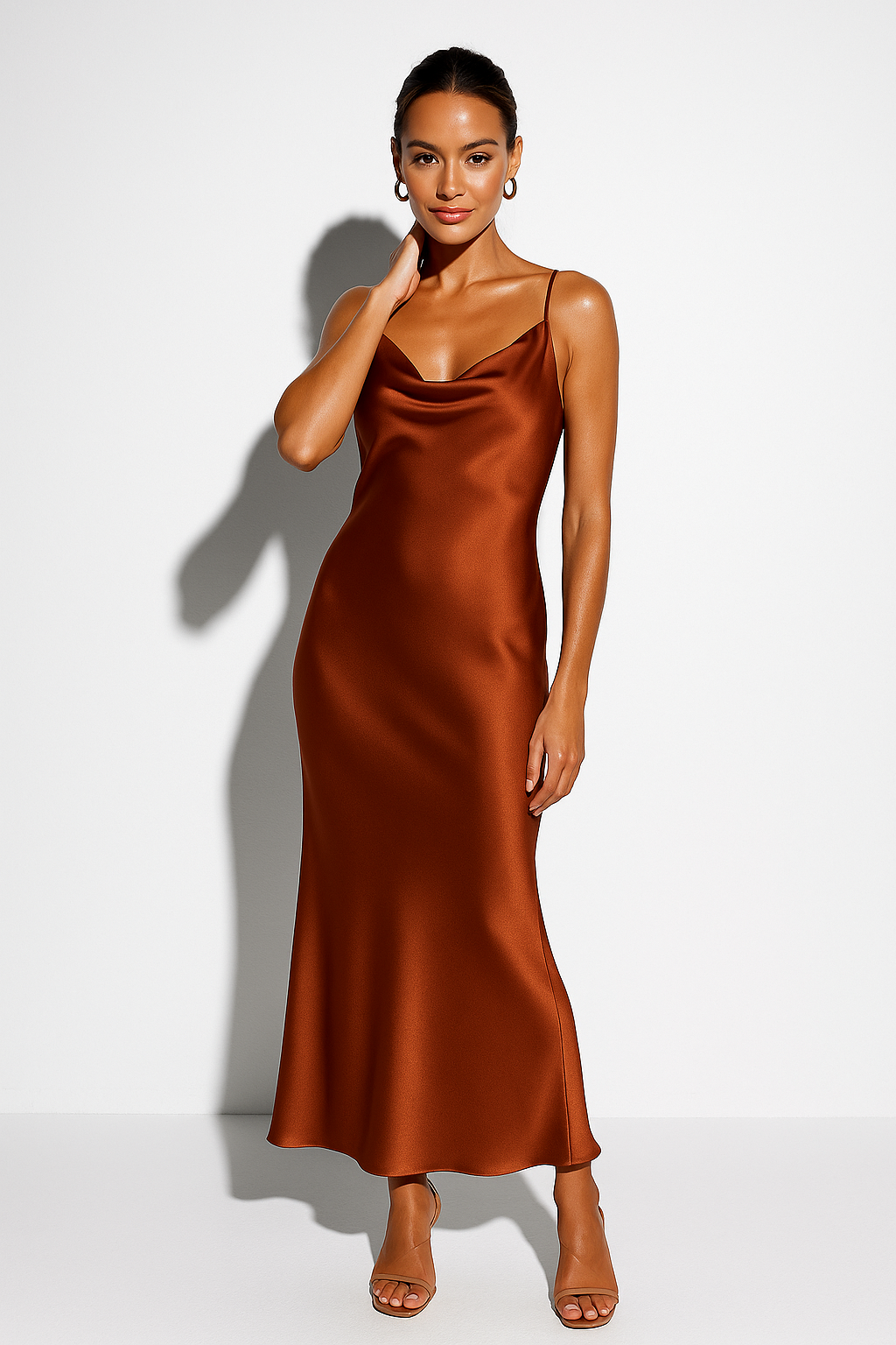 Caprice | Women’s Draped Cowl Neck Dress