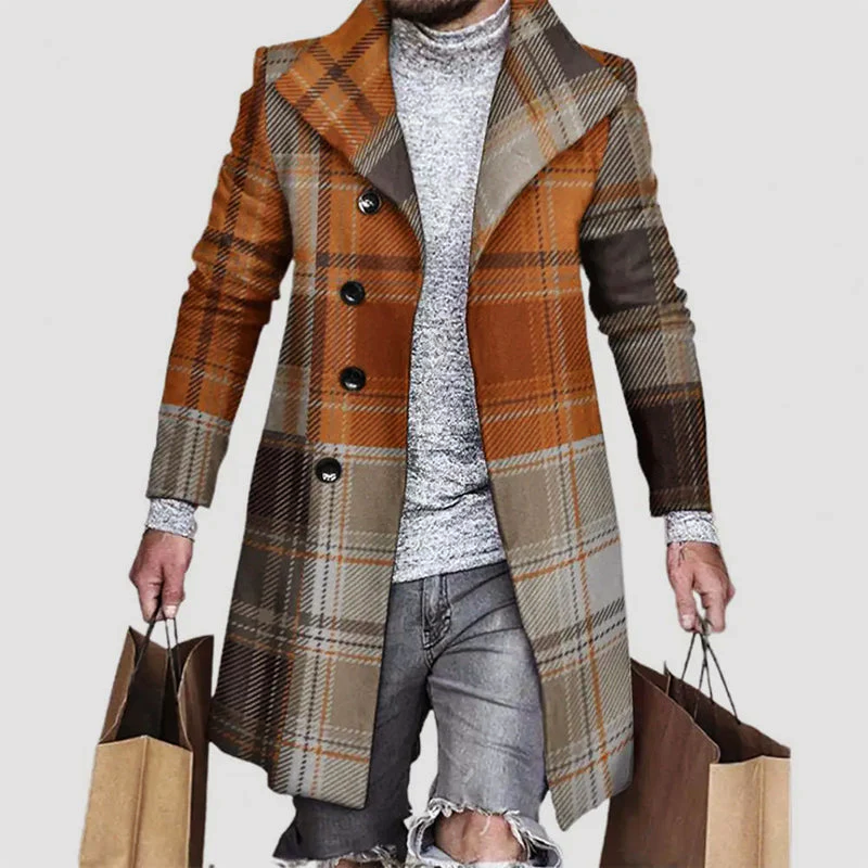 Jason | Men’s Patchwork Double Breasted Overcoat