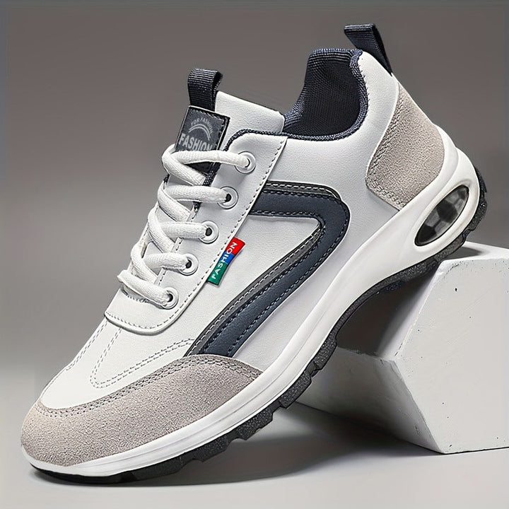 Jino | Men’s Faux Leather Sneakers with Anti-Slip Sole