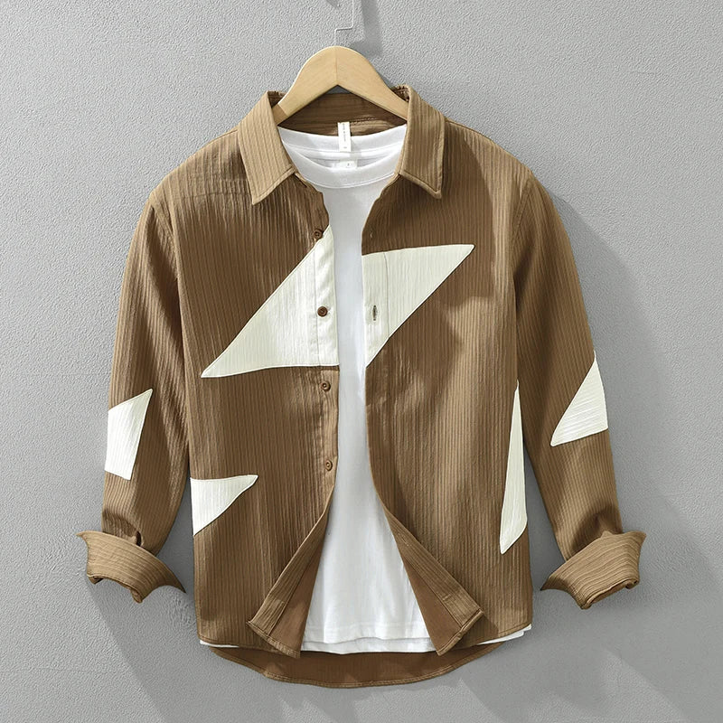 Juliano | Men’s Cotton Geometric Pattern Shirt