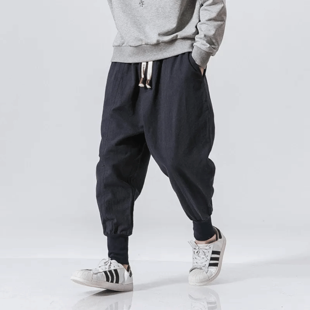 Kezno | Men’s Drop-Crotch Cotton Blend Pants