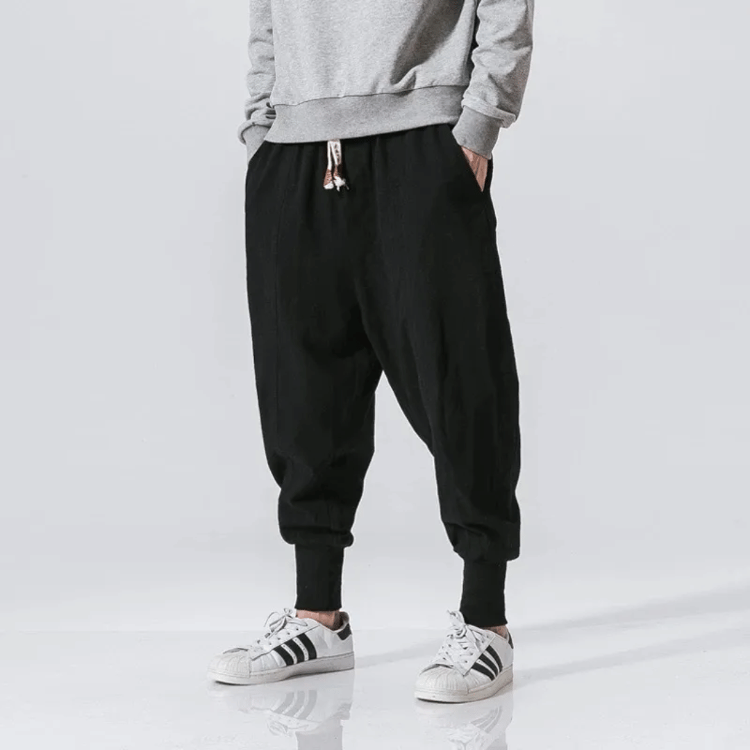 Kezno | Men’s Drop-Crotch Cotton Blend Pants