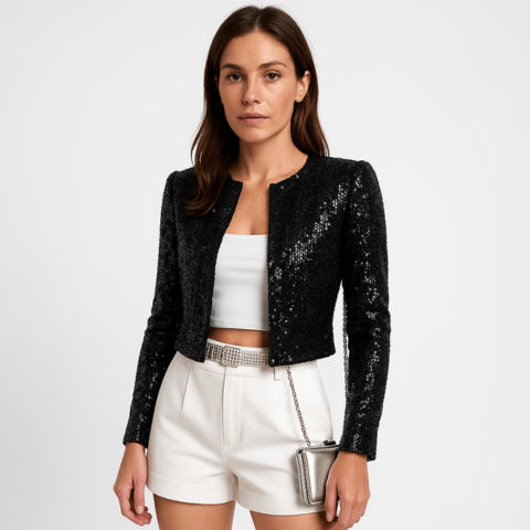 Lauren | Women’s Short Sequin Evening Jacket