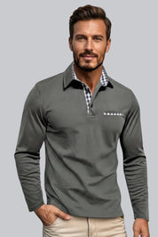 Men’s Slim Fit Jumper with Long Sleeves and Button Closure
