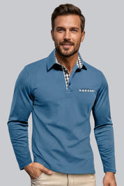 Men’s Slim Fit Jumper with Long Sleeves and Button Closure
