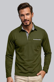 Men’s Slim Fit Jumper with Long Sleeves and Button Closure