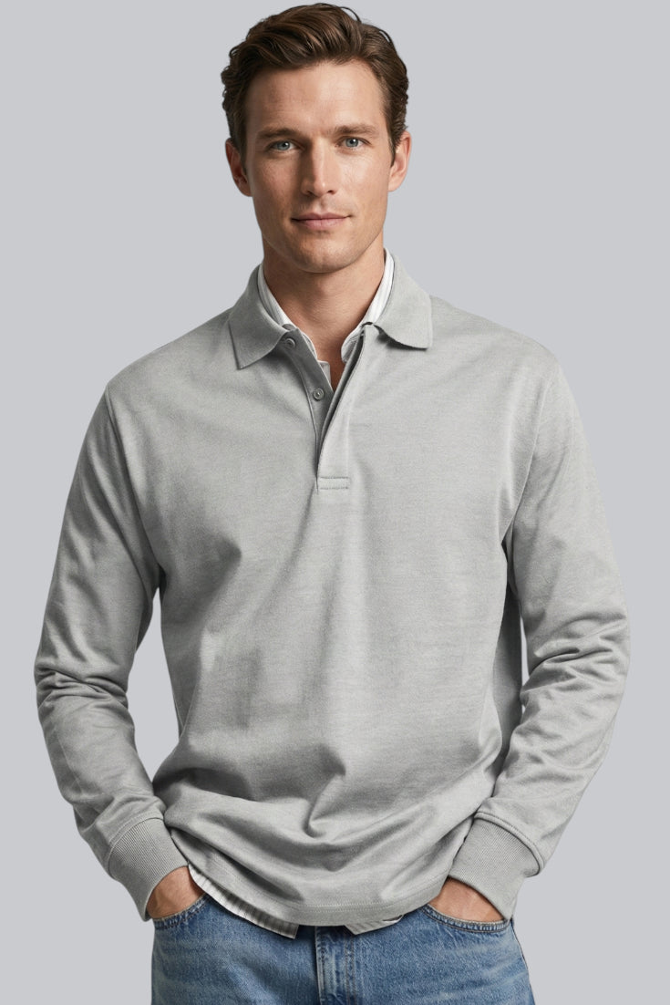 Men’s Half-Zip Sweater with Mock Neck and Ribbed Cuffs