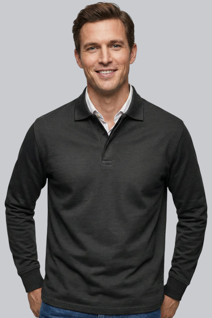 Men’s Half-Zip Sweater with Mock Neck and Ribbed Cuffs