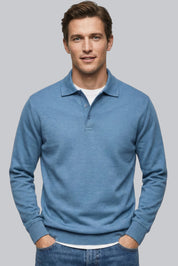 Men’s Half-Zip Sweater with Mock Neck and Ribbed Cuffs