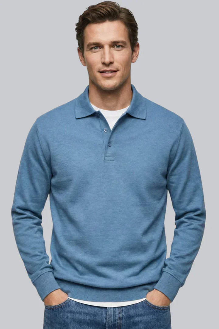 Men’s Half-Zip Sweater with Mock Neck and Ribbed Cuffs