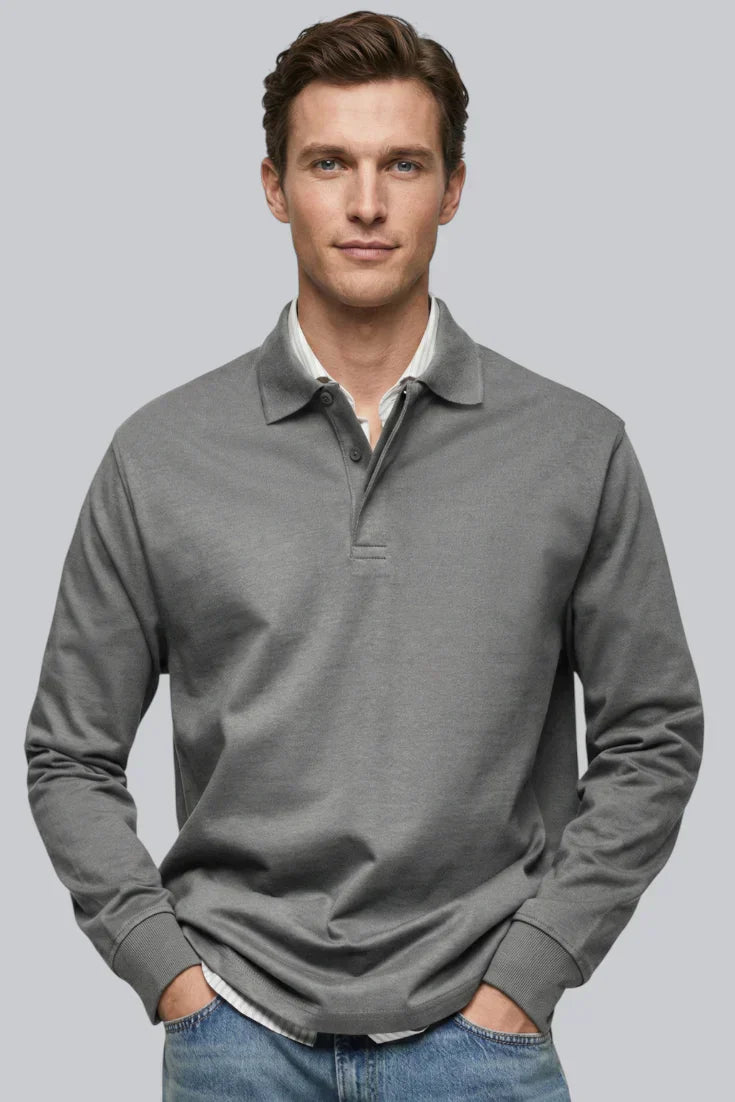 Men’s Half-Zip Sweater with Mock Neck and Ribbed Cuffs