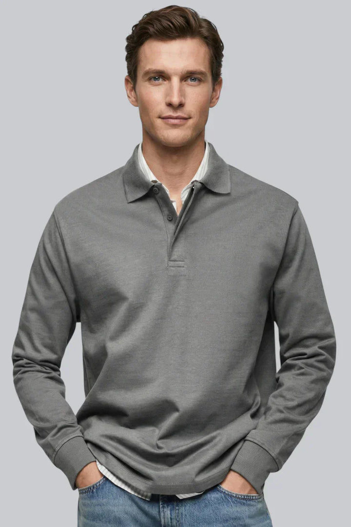 Men’s Half-Zip Sweater with Mock Neck and Ribbed Cuffs
