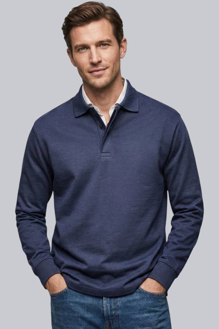 Men’s Half-Zip Sweater with Mock Neck and Ribbed Cuffs