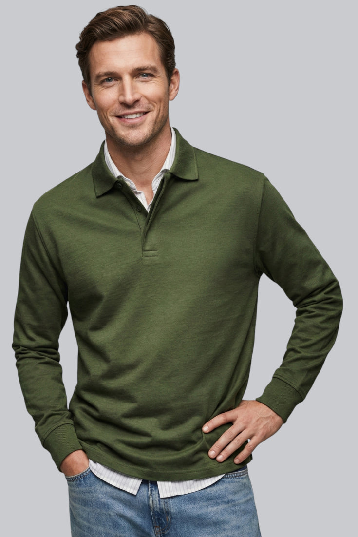 Men’s Half-Zip Sweater with Mock Neck and Ribbed Cuffs